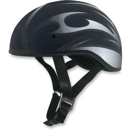 Black, Flat Silver Afx Mens Fx-200 Fx200 Slick Flame Naked Half Helmet Black Flat Silver