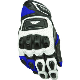 White, Blue Fly Racing Mens Fl2-s Perforated Leather Gloves 2015 White Blue