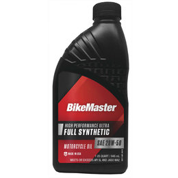 Bikemaster High Performance Full Synthetic Motorcycle Oil 20W50 1 Quart 532325 Unpainted