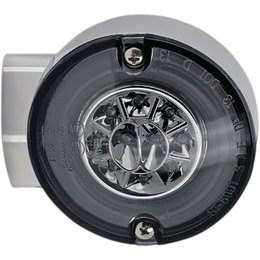 HardDrive HALO LED Dual Front Turn Signal W/ Smoke Lens For Harley Chrome 164505 Unpainted