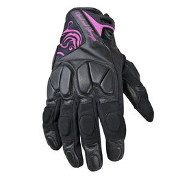 Black, Pink Speed & Strength Womens Cat Out'a Hell Leather Textile Gloves Black Pink