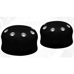 Black Covingtons Axle Caps For Harley Flh Flt Fxd 00-10