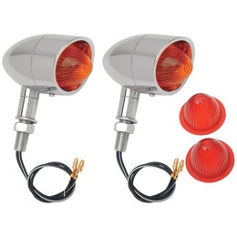 Drag Specialties Mini Retro Stud Mount Bullet Marker Lights Chrome 2040-0279