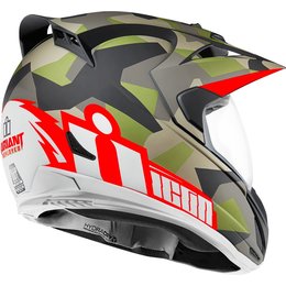 Icon Variant Deployed Dual Sport Helmet With Anti-Lift Visor Green