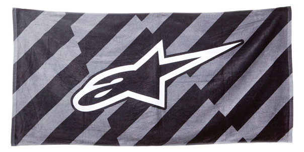 Alpinestars Hazard Towel 60 x 30 5 inch Black Grey One Size