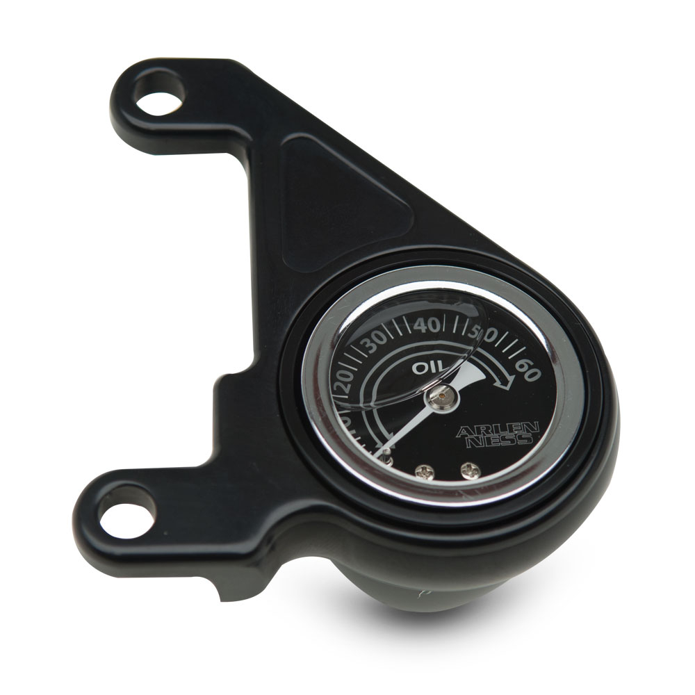 Arlen Ness Radius Oil Pressure Gauge Kit Black For Harley-Davidson Twin ...