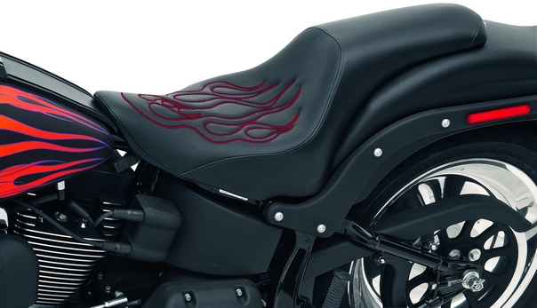 SADDLEMEN PROFILER SEAT FLAME DARK RED HARLEY FXD 06 10  